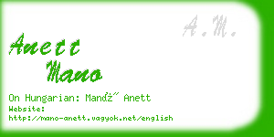 anett mano business card